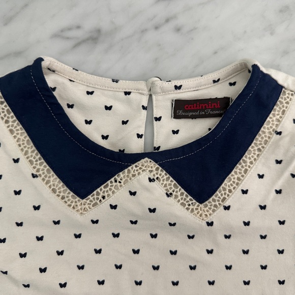 Catimini Butterfly Tee with Collar - Picture 3 of 11